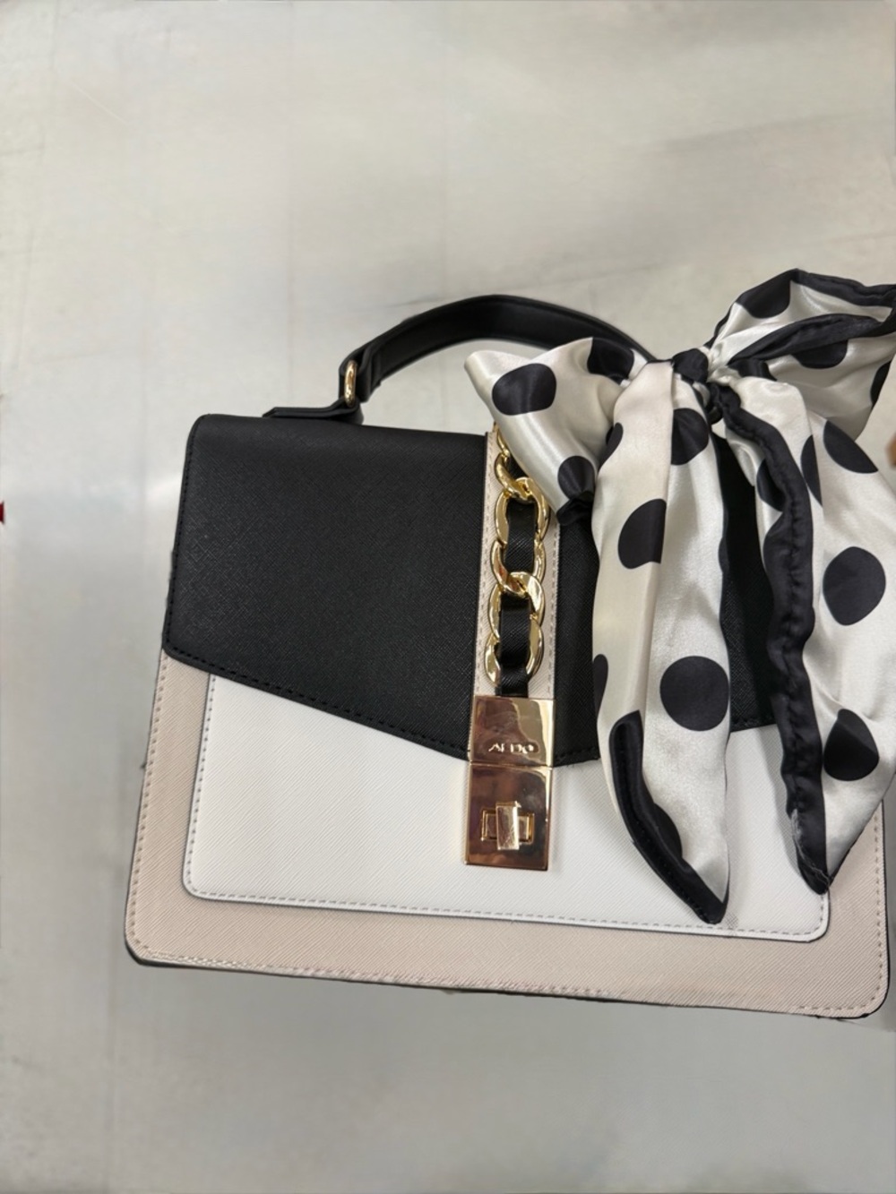 Cailla by Aldo purse with Polka Dot Scarf